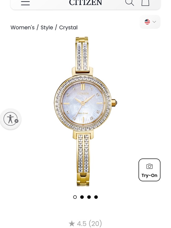 Citizen Accessories - Citizen Gold-Tone Women's Watch with Mother-of-Pearl Dial and Crystal Accents
